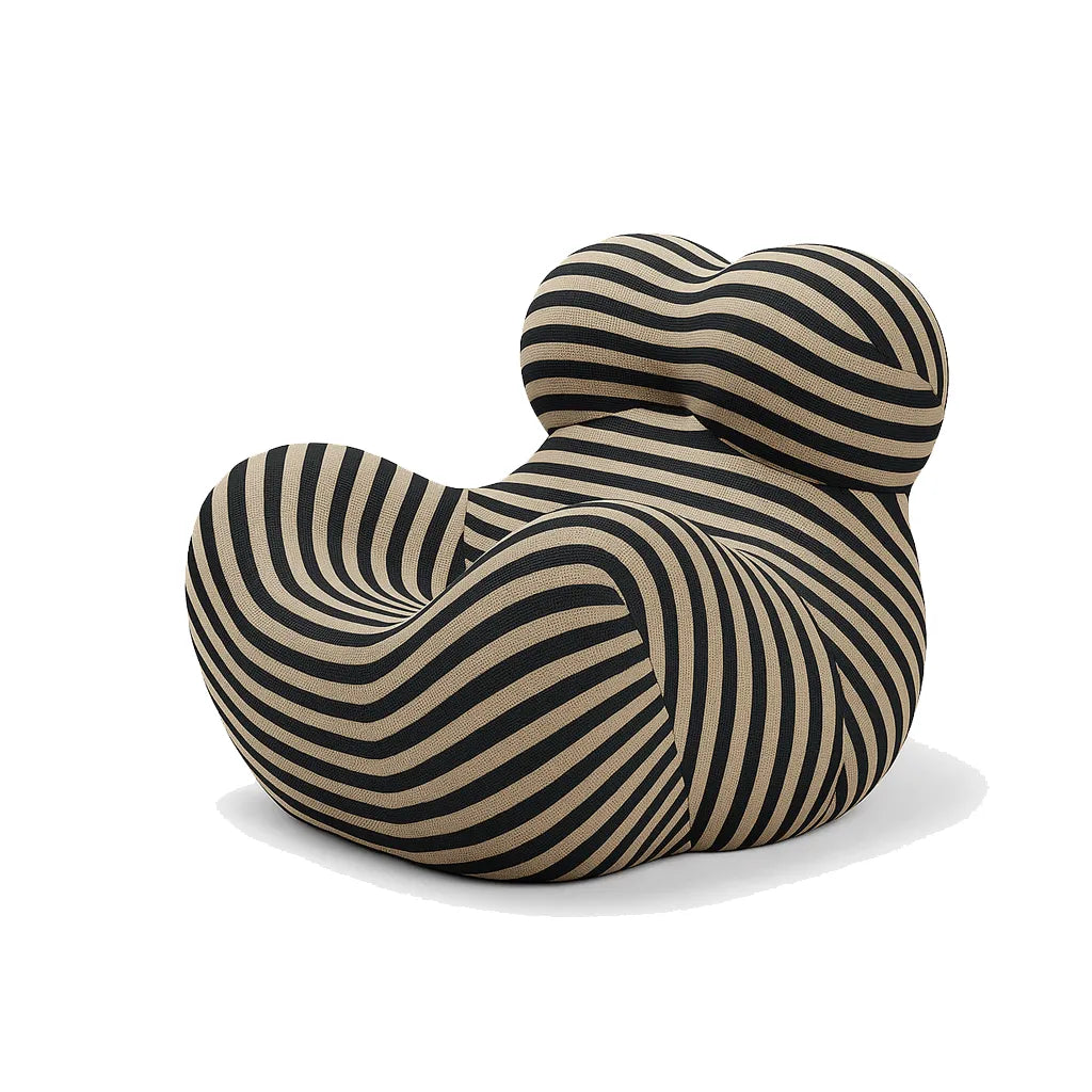 MamaLoom Single Floor Sofa – Mocha Stripes