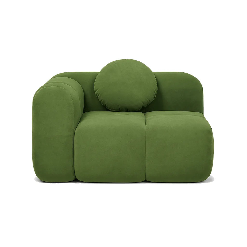 PuffLoom Single Floor Sofa – Olive Green