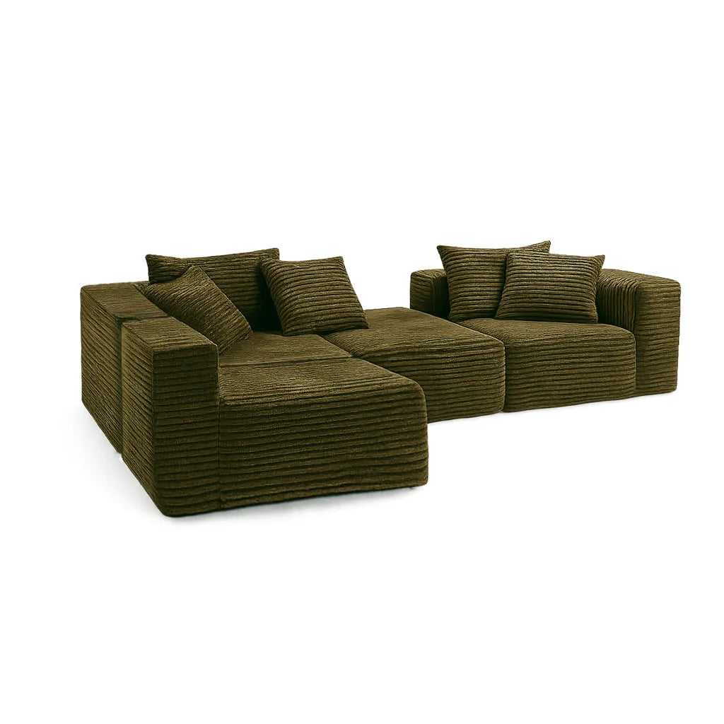 BreadLoom Triple Floor Sofa – Olive
