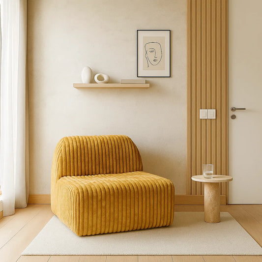 HoneyRidge Single Floor Sofa – Honey Gold