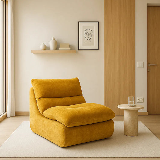 CushLoom Single Floor Sofa – Golden Yellow
