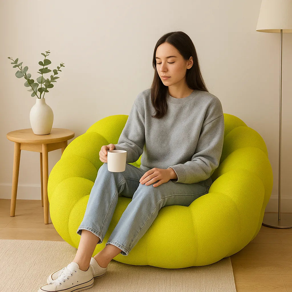 BallLoom Single Floor Sofa – Neon Yellow