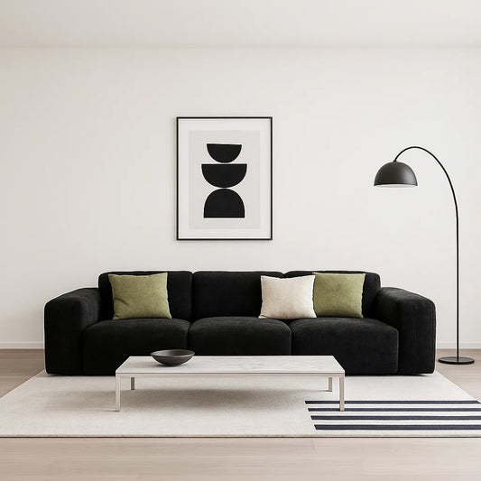 ToastLoom Triple Floor Sofa – Charcoal