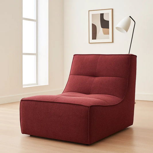CubeLoom Single Floor Sofa – Wine Red