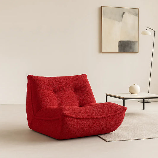DumplingLoom Single Floor Sofa – Bold Red