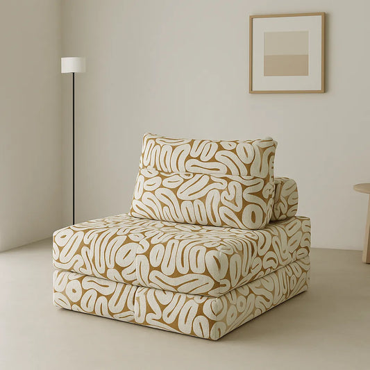 CaramelLoom Single Floor Sofa – Caramel