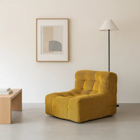 WaffleLoom Single Floor Sofa – Honey Gold