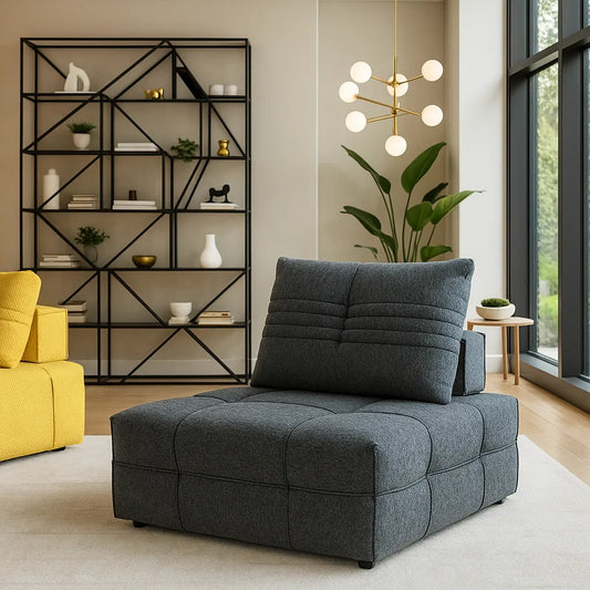 SlateLoom Single Floor Sofa – Gray