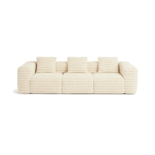 CreamLoom Triple Floor Sofa — Boneless Compression Couch for Minimalist Living