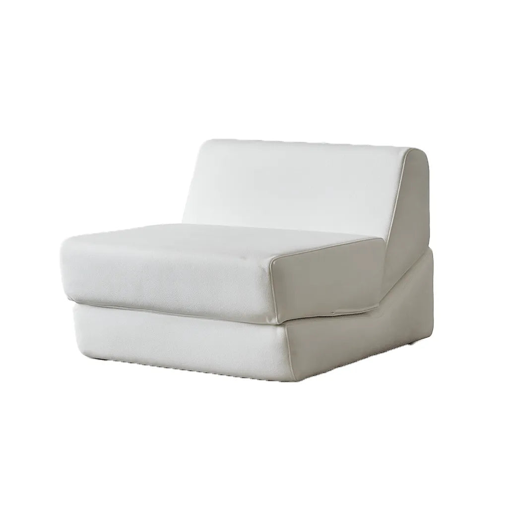 FoldLoom Single Floor Sofa – Cream White