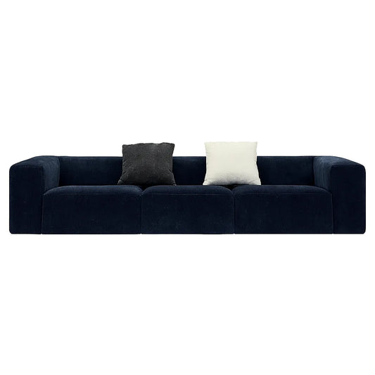 BlockLoom Triple Floor Sofa – Boneless Compression Couch in Midnight Blue