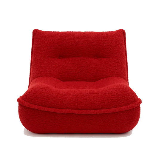 DumplingLoom Single Floor Sofa – Boneless Compression Chair in Bold Red