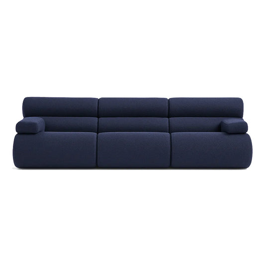 BambooLoom Triple Floor Sofa – Boneless Compression Couch in Navy Blue