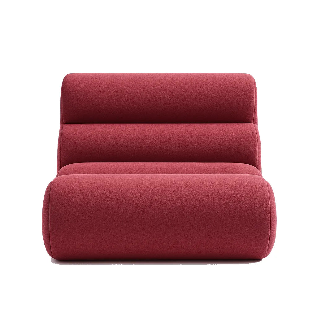 BambooLoom Single Floor Sofa – Boneless Compression Chair in Rose Red