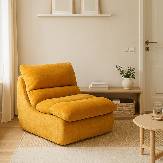 CushLoom Single Floor Sofa – Golden Yellow