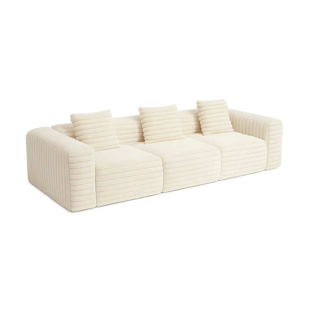 ChannelNest Triple Floor Sofa – Cream White