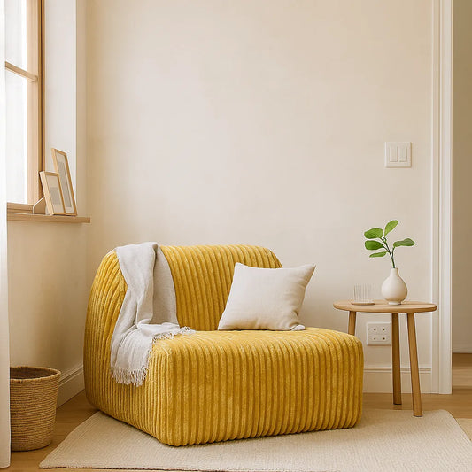 HoneyRidge Single Floor Sofa – Honey Gold