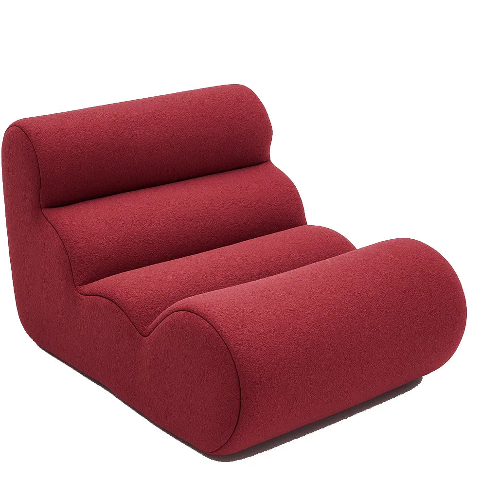 BambooLoom Single Floor Sofa – Boneless Compression Chair in Rose Red