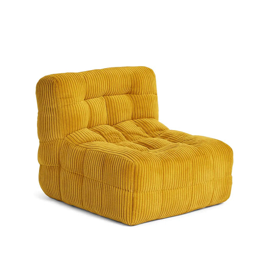 WaffleLoom Single Floor Sofa – Boneless Compression Lounge in Honey Gold