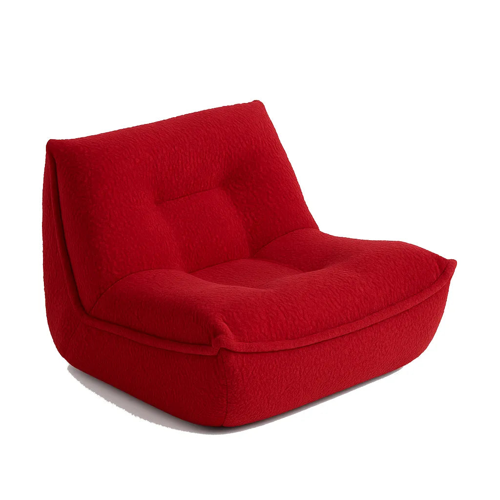 DumplingLoom Single Floor Sofa – Bold Red