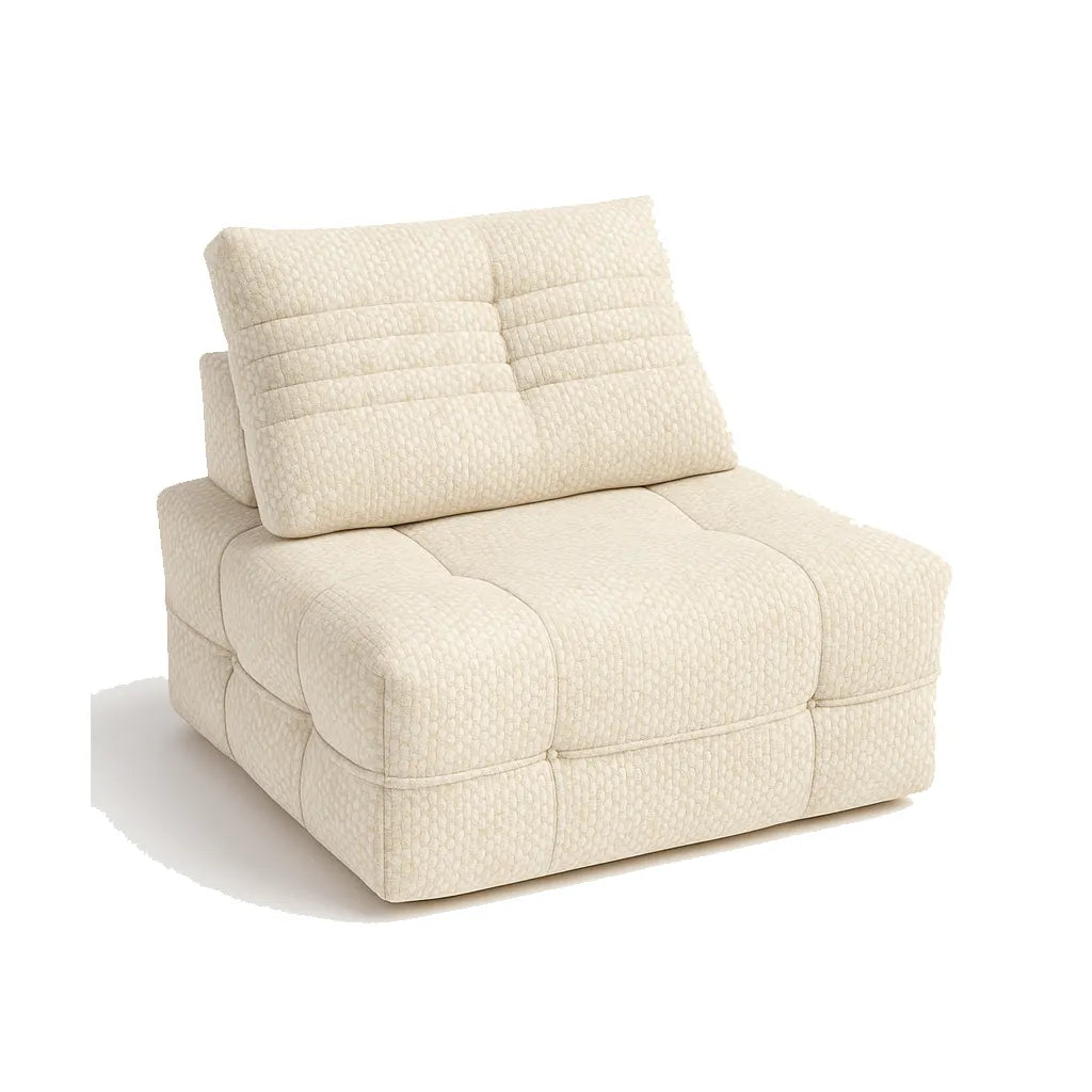 CreamLoom Single Floor Sofa – Cream