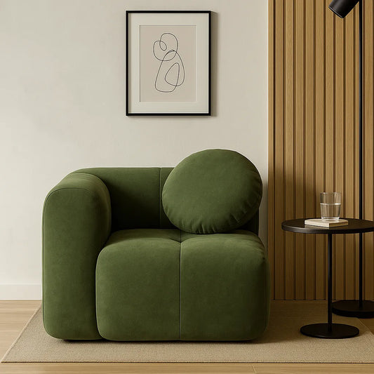 PuffLoom Single Floor Sofa – Olive Green