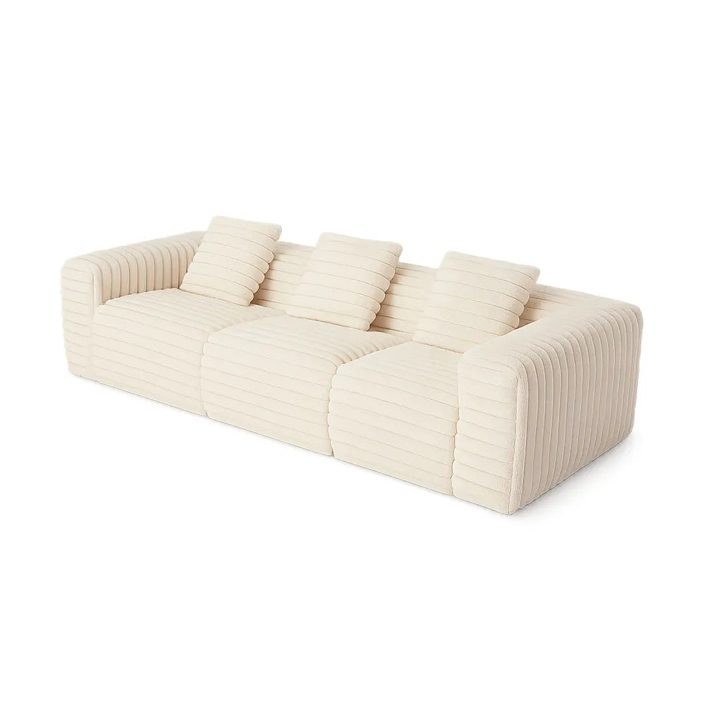 ChannelNest Triple Floor Sofa – Cream White