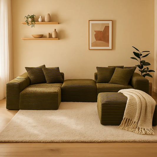 BreadLoom Triple Floor Sofa – Olive
