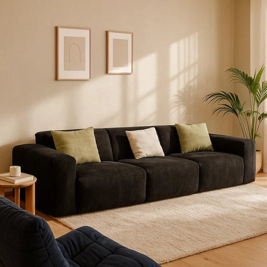 ToastLoom Triple Floor Sofa – Boneless Compression Couch in Charcoal Gray
