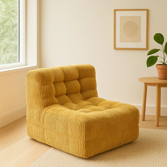 WaffleLoom Single Floor Sofa – Honey Gold