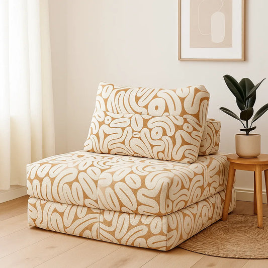 CaramelLoom Single Floor Sofa — Boneless Compression Chair for Cozy Spaces