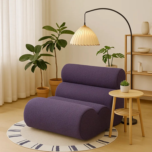 BambooLoom Single Floor Sofa – Boneless Compression Chair in Lilac Purple