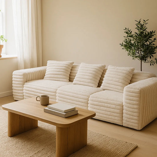 ChannelNest Triple Floor Sofa – Cream White