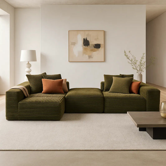 BreadLoom Triple Floor Sofa – Olive