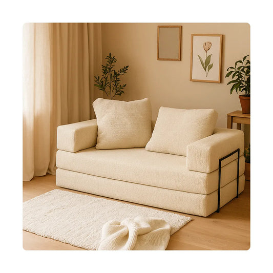 CloudLoom Double Sofa — Minimalist Compression Couch for Modern Living Spaces