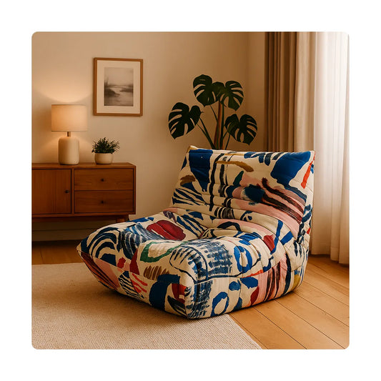 AbstractPop Single Floor Sofa – Boneless Compression Chair for Small Spaces