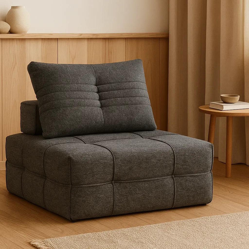 SlateLoom Single Floor Sofa – Gray