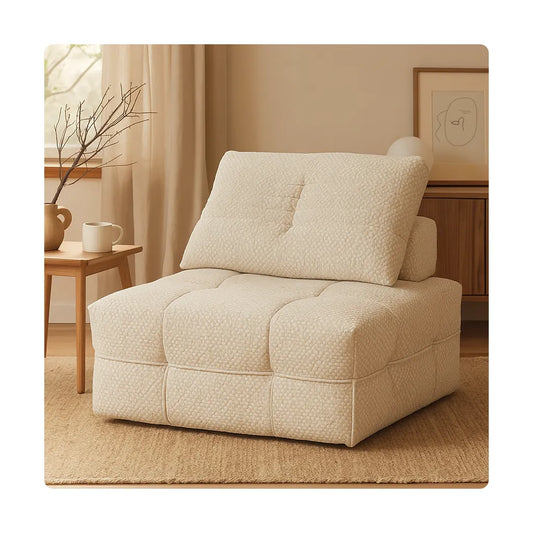 CreamLoom Single Floor Sofa – Boneless Compression Chair for Serene Living