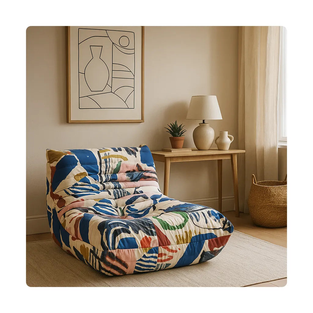 AbstractPop Single Floor Sofa – Boneless Compression Chair for Small Spaces