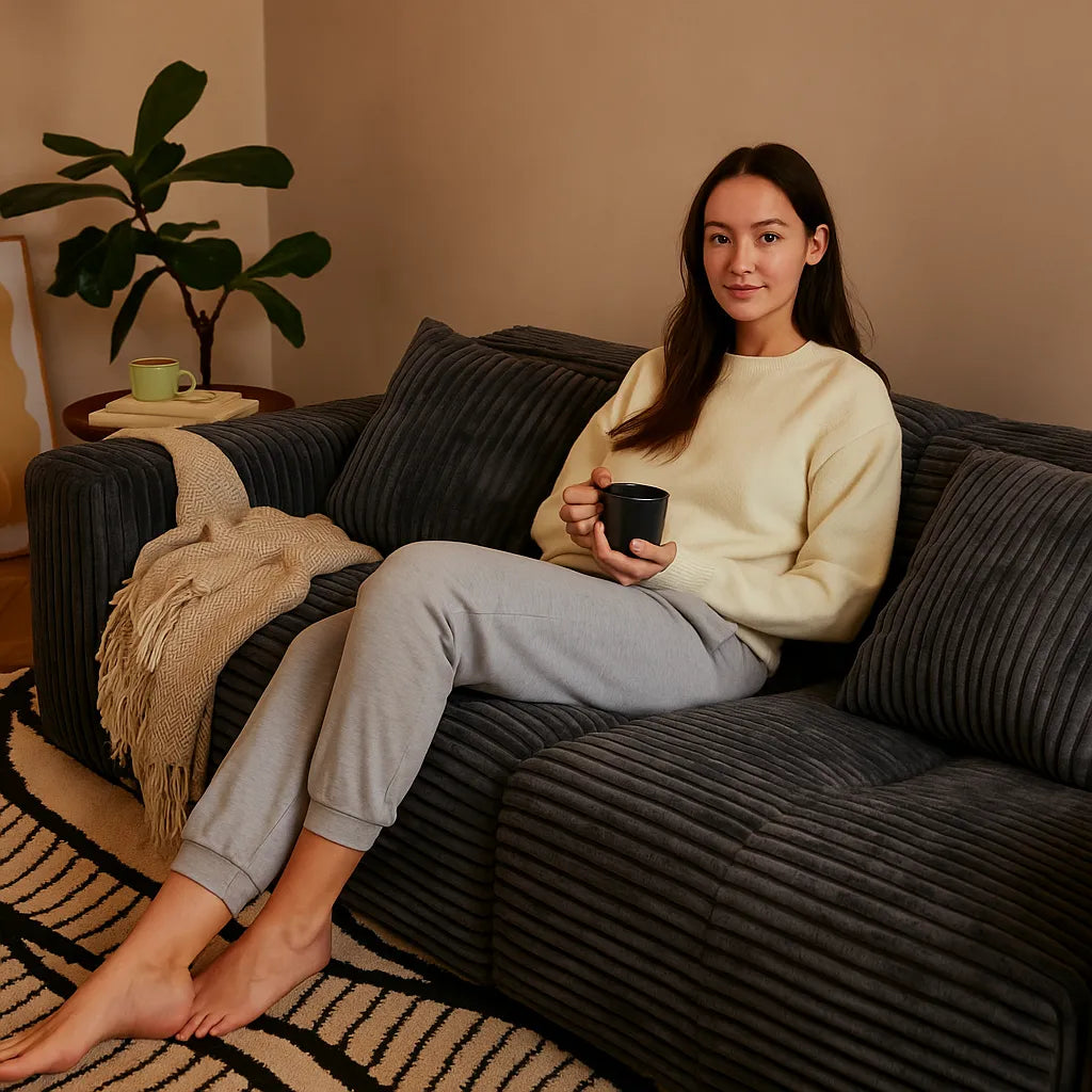 BreadLoom Triple Floor Sofa – Charcoal