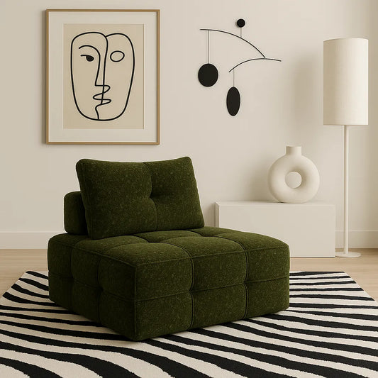 VelvetMoss Single Floor Sofa