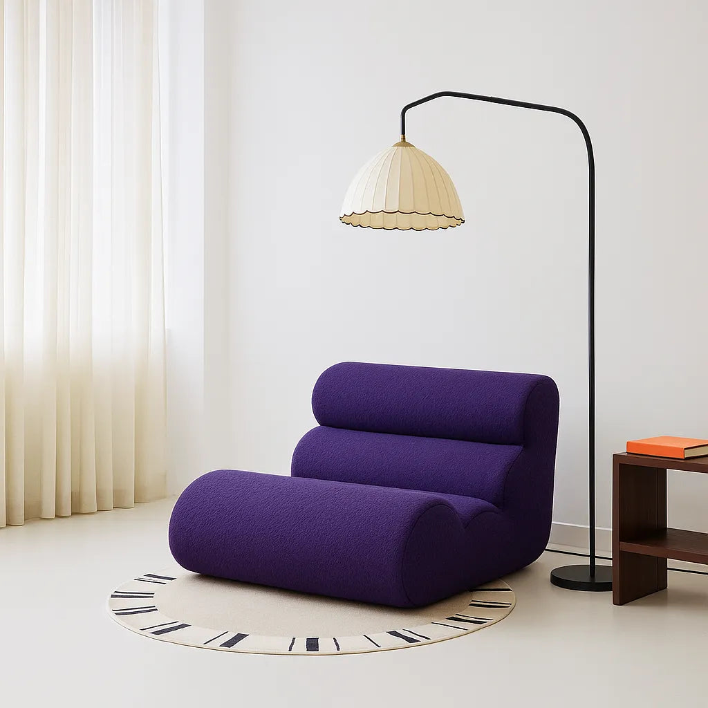 BambooLoom Single Floor Sofa – Boneless Compression Chair in Lilac Purple