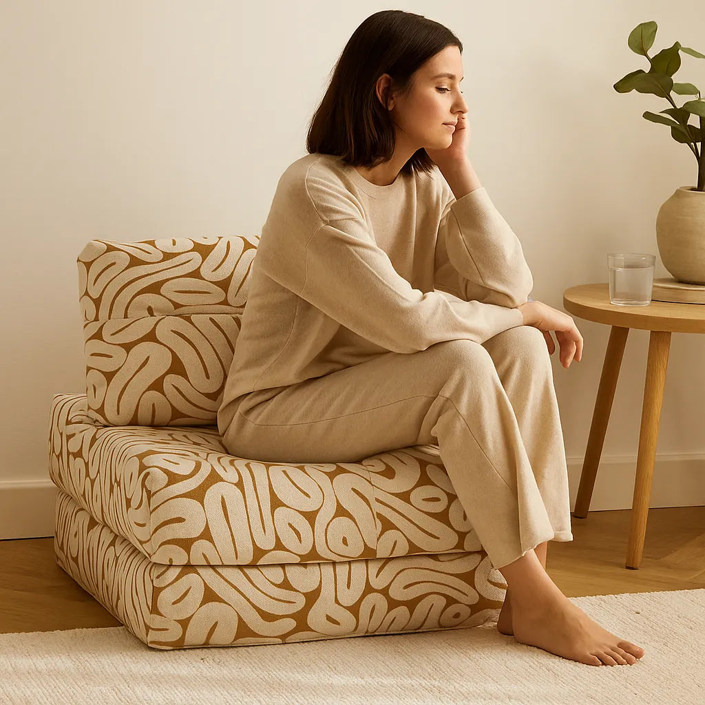 CaramelLoom Single Floor Sofa – Caramel
