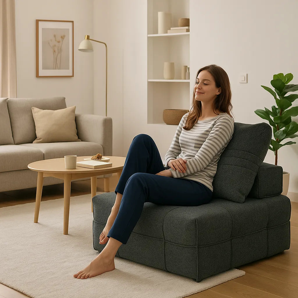 SlateLoom Single Floor Sofa – Gray
